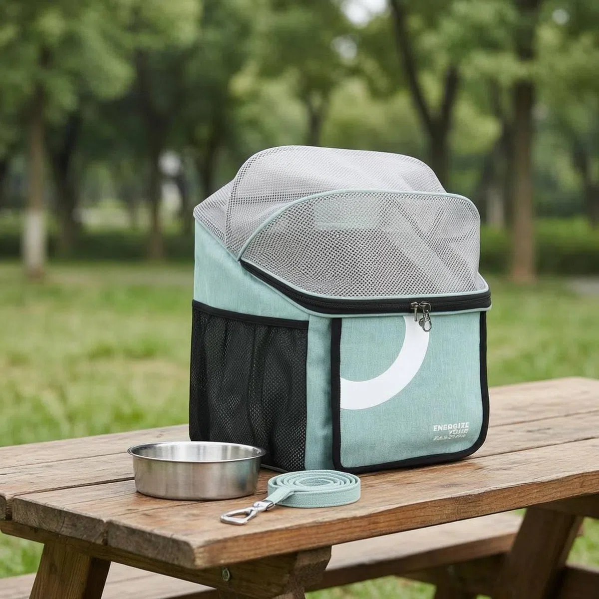 Qianly Outdoor Bicicletta Trasportino Animali Borsa Anteriore Cestino Supporto in PVC E Tessuto Oxford 300D con Sgancio Rapido Pannelli Traspiranti Adatto a, Arancione