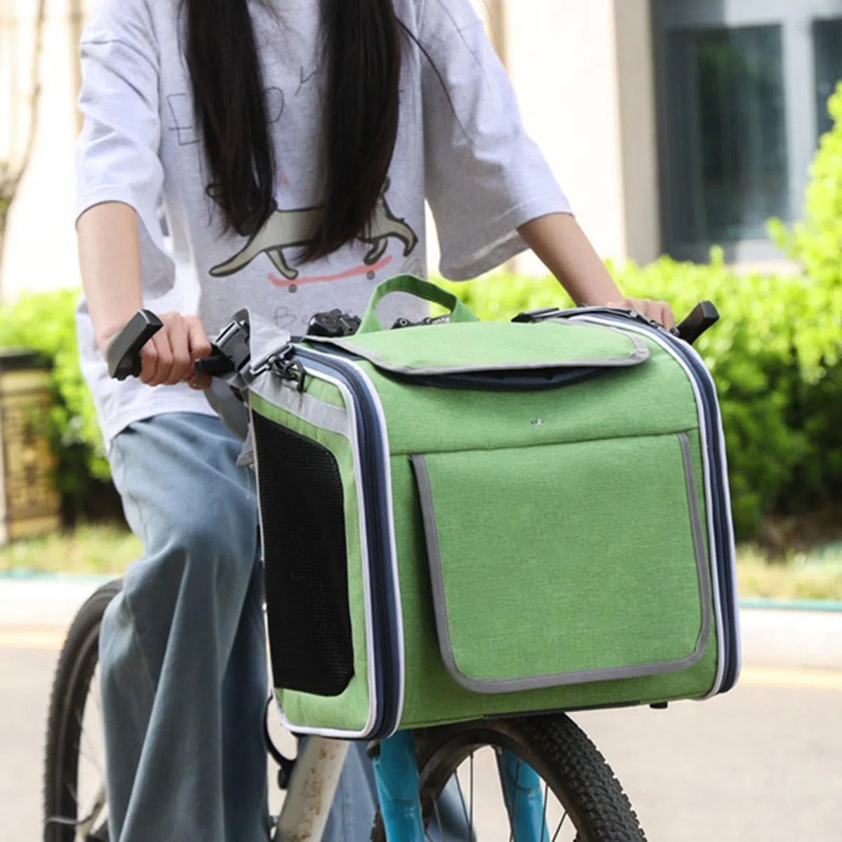 Asixxsix Cestino per cani da bicicletta (GREEN)