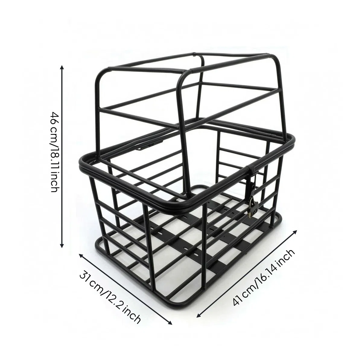 Cestino Posteriore in Metallo con Aggancio Rapido per Cani, Ciclisti, Bicicletta, style to 1