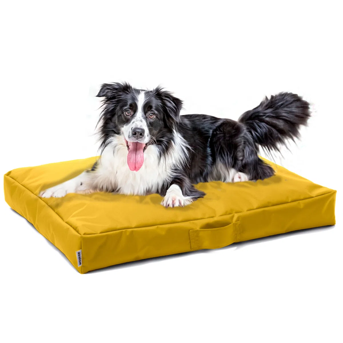 Avalon - Cuscino Cane Sfoderabile e Lavabile Medio in Tessuto Jive Antistrappo Premium, Materasso Cane Anatomico e Impermeabile, Cuccia per Cani Antipelo, Made in Italy(Linear 90x75cm-Giallo Limone)
