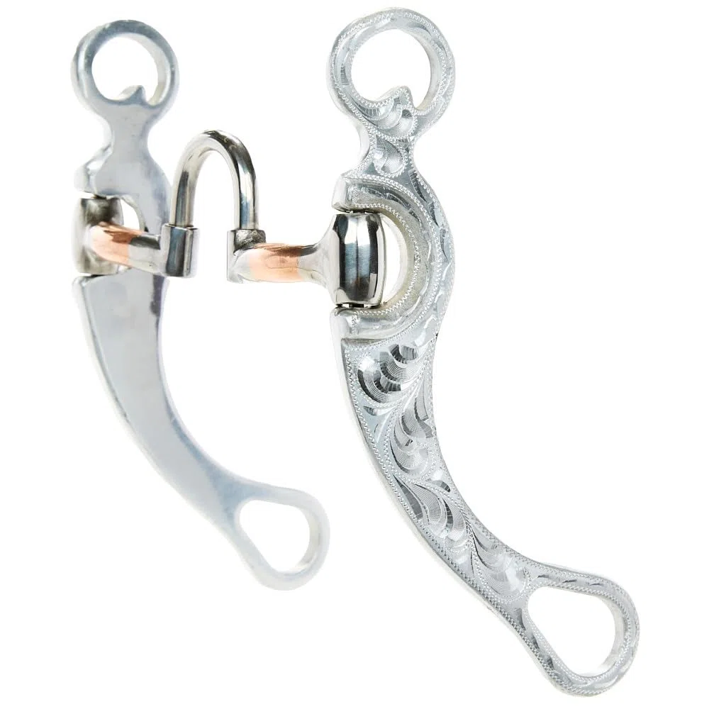 HILASON ALMINIUM - Morso per correzione della bocca del cavallo inciso, 12,7 cm, rullo in rame