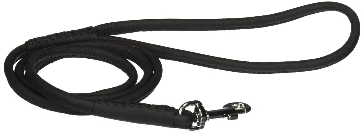 Dogline 1/10,2 cm, Imbottita, Laminati Rotonda del Cane guinzaglio, 4-Feet, Nero