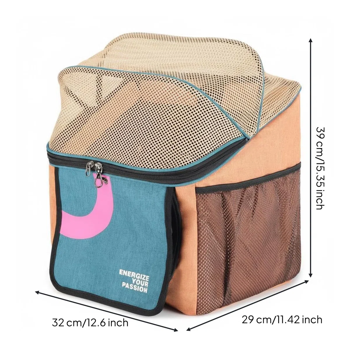 Qianly Outdoor Bicicletta Trasportino Animali Borsa Anteriore Cestino Supporto in PVC E Tessuto Oxford 300D con Sgancio Rapido Pannelli Traspiranti Adatto a, Arancione