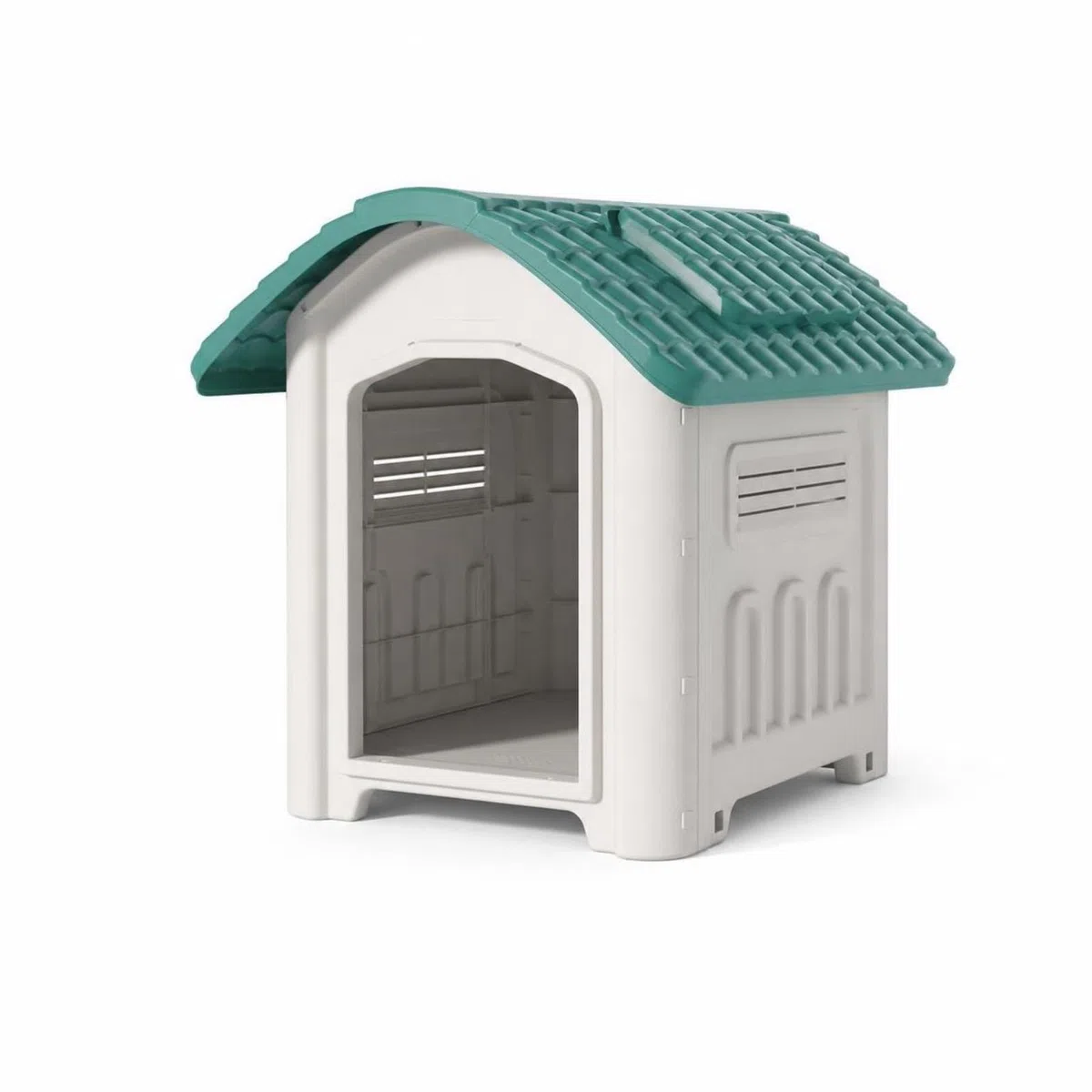 Cuccia da Esterno Ventilata Cuccia in Plastica con Ventilazione per Animali Domestici, Verde, Grande Con Lucernario